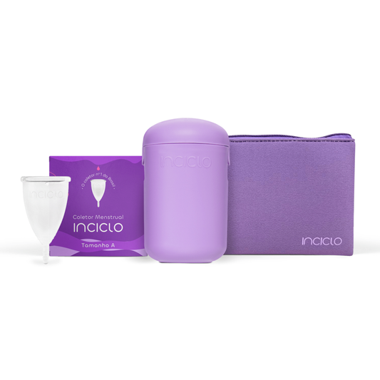 Kit Coletor Menstrual + Cápsula Esterilizadora + Necessaire Neoprene Inciclo